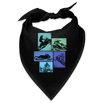 Schneemobilszenen – Bergschlittenfahrer im Winter - Bandana - Schwarz - Vorne