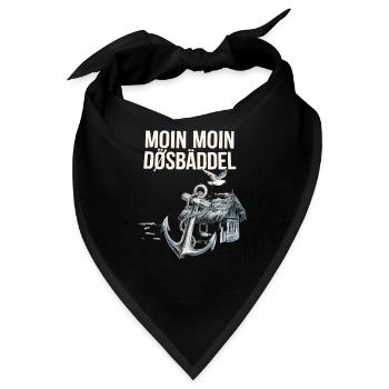  Moin Moin Dösbäddel Nordsee Spruch Anker Möwe - Bandana - Schwarz - Vorne