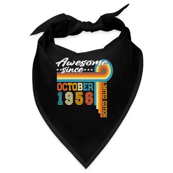 Oktober 1956 Jahrgang Retro Geburtstag Geschenk - Bandana - Schwarz - Vorne