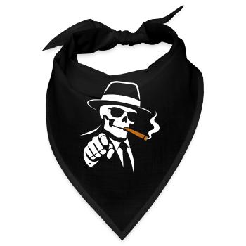 Skelettrauchende Zigarre - Bandana - Schwarz - Vorne