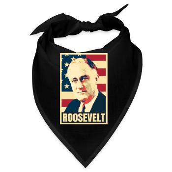 Geschichte des amerikanischen Präsidenten Franklin D. Roosevelt - Bandana - Schwarz - Vorne