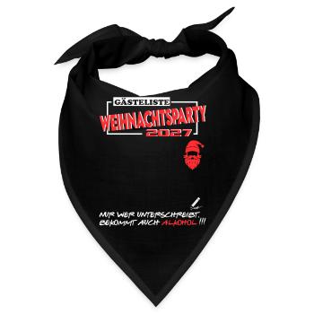 Weihnachten 2027 Party Gästeliste XMAS Feier Fete - Bandana - Schwarz - Vorne
