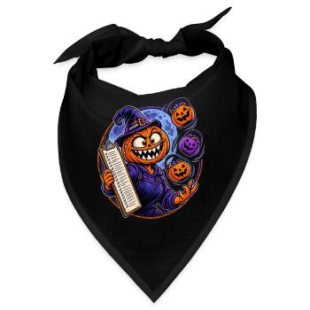 Kürbiszauberer mit Clipboard - Bandana - Schwarz - Vorne