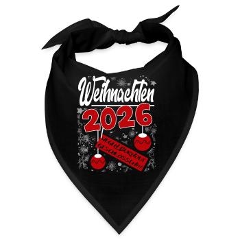 Weihnachten 2026 Burnout Flocken Sprüche Santa - Bandana - Schwarz - Vorne