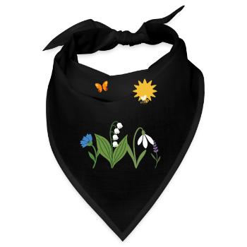 Blumen floral Natur Design - Bandana - Schwarz - Vorne