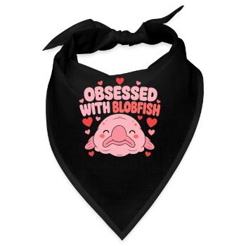 Besessen Von Blobfischen Süße Rosa Herzen Kawaii - Bandana - Schwarz - Vorne