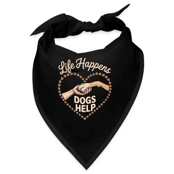Life Happens Hunde helfen Hundeliebhaber-Design - Bandana - Schwarz - Vorne