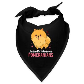 Pomeranian Zwergspitz Hund - Bandana - Schwarz - Vorne