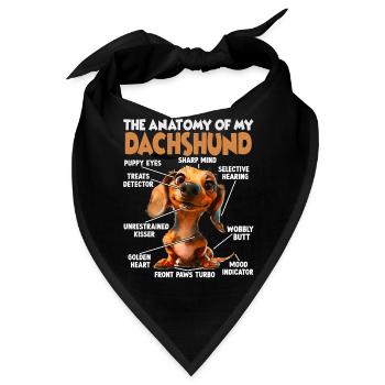 Dackel Hundehalter Geschenk Teckle T - Bandana - Schwarz - Vorne