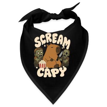 Capybara mit Zombies – Scream Capy - Bandana - Schwarz - Vorne