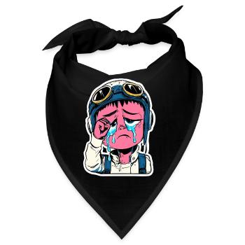 Feuchter Pilotenaufkleber - Bandana - Schwarz - Vorne