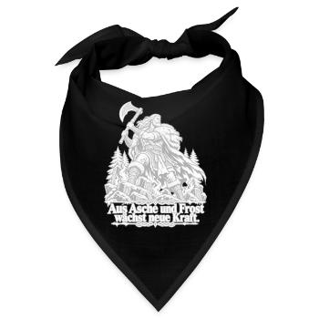 Wikinger Kampfgeist im Eiswald - Bandana - Schwarz - Vorne