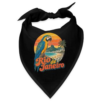 Rio de Janeiro Papagei Geschenk - Bandana - Schwarz - Vorne