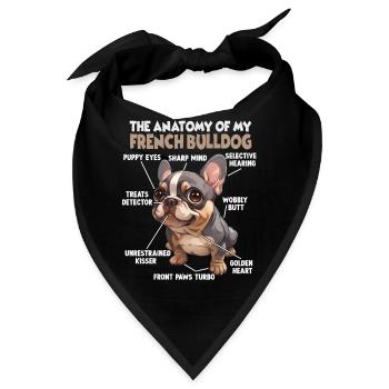 Witziges Französische Bulldogge Hund Frenchie Bull - Bandana - Schwarz - Vorne
