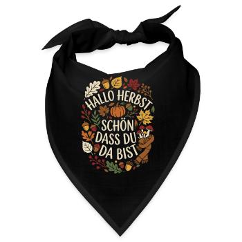 Hallo Herbst | Herbstzeit | Indian Summer - Bandana - Schwarz - Vorne
