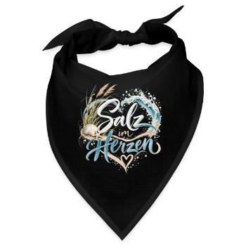 MeerLiebe Schriftzug am Strand - Bandana - Schwarz - Vorne