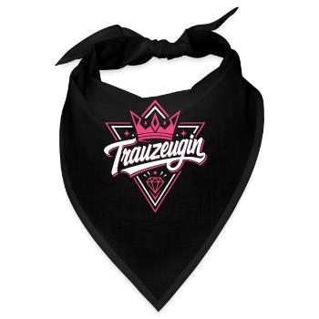 Trauzeugin Krone Hochzeit Braut - Bandana - Schwarz - Vorne