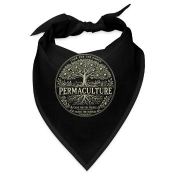 Permakulturbaum des Lebens - Bandana - Schwarz - Vorne