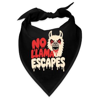 Horror-Lama – No Llama Escapes - Bandana - Schwarz - Vorne