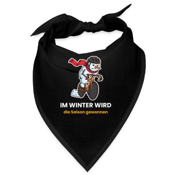 Schneemann-Radfahrer im Winter - Bandana - Schwarz - Vorne