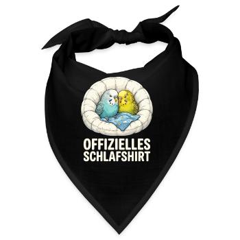Papageienkuschel Schlafshirt - Bandana - Schwarz - Vorne