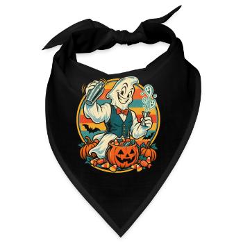Halloween Barkeeper Geist mit Cocktailshaker für - Bandana - Schwarz - Vorne