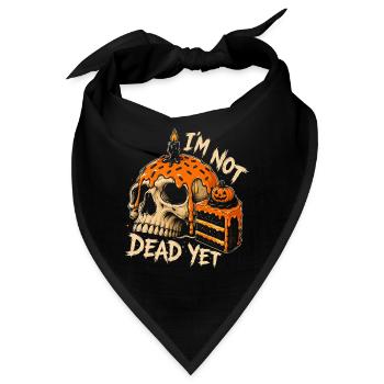 Noch nicht tot Schädel Halloween-Torte Horror-Kürbis - Bandana - Schwarz - Vorne