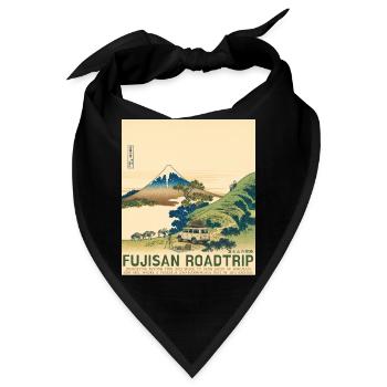 Mt Fuji Road Trip Neo Ukiyo-e Japanese Art - Bandana - Schwarz - Vorne