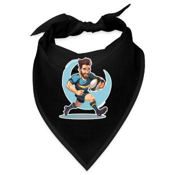 Rugbyspieler - Bandana - Schwarz - Vorne