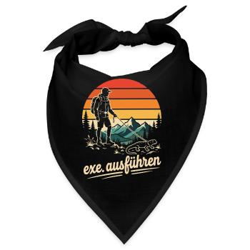 Programmierer Humor exe Echse ausführen - Bandana - Schwarz - Vorne