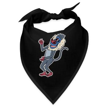 Paviane Affe Tier - Bandana - Schwarz - Vorne