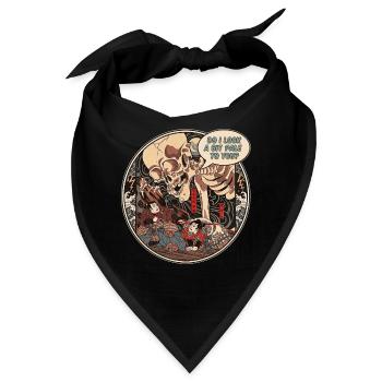 Japanese Skeleton Ukiyo-e Kuniyoshi Parody - Bandana - Schwarz - Vorne