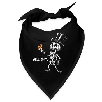 Well Shit Skeleton Lost Hot Dog Halloween - Bandana - Schwarz - Vorne