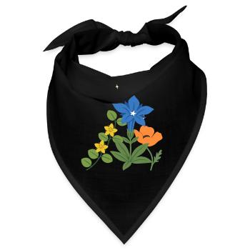 Blumen botanisch Natur Design - Bandana - Schwarz - Vorne