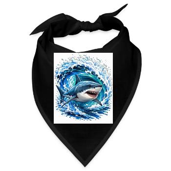 Hai in gewaltiger Welle - Bandana - Schwarz - Vorne