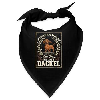 Dackel Unterschätze Nie Alten Mann Mit Dackel - Bandana - Schwarz - Vorne
