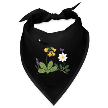 Blumen botanisch Pflanzenwelt Geschenkidee Design - Bandana - Schwarz - Vorne