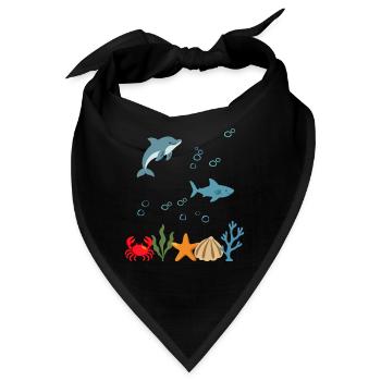 Delfin Unterwasser Kinder Hai - Bandana - Schwarz - Vorne