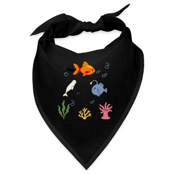 Fisch Unterwasser Kinder Wal Seeteufel - Bandana - Schwarz - Vorne