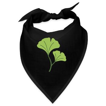 Ginkgo Pflanze Illustration Geschenkidee - Bandana - Schwarz - Vorne