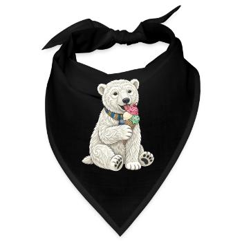 Eisbär mit buntem Eiscreme-Spaß - Bandana - Schwarz - Vorne