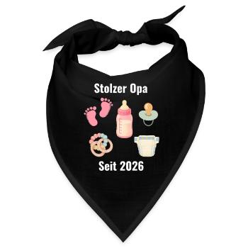 Stolzer Opa Seit 2026 - Bandana - Schwarz - Vorne