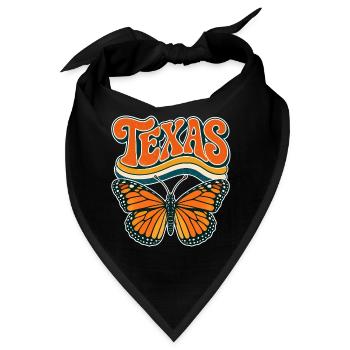 Texas Butterfly Retro Motif - Bandana - Schwarz - Vorne