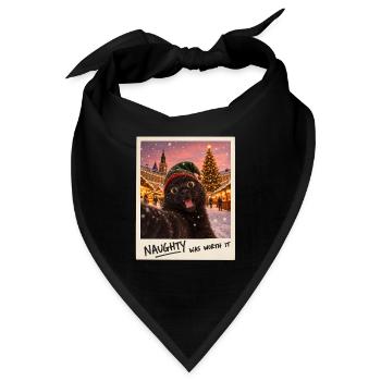Naughty Was Worth It Schwarze Katze Selfie - Bandana - Schwarz - Vorne