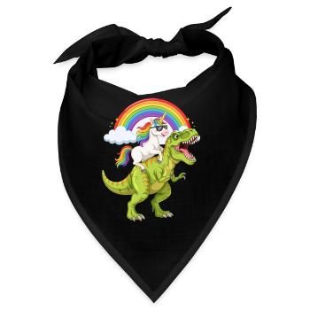 Einhorn reitet auf T-Rex unter Regenbogen - Bandana - Schwarz - Vorne