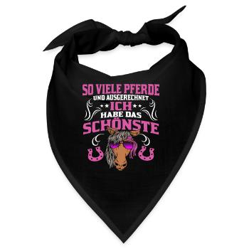 Pferde Pferdesprüche Reiterin Geschenk - Bandana - Schwarz - Vorne