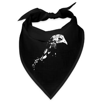 Huhn - Blumenhuhn / Hühner Scherenschnitt - Bandana - Schwarz - Vorne