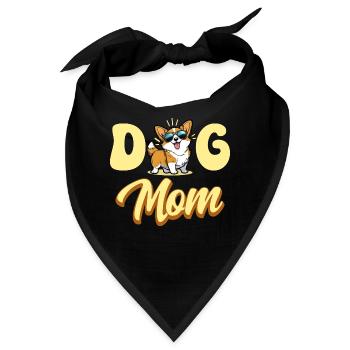 Mama verliebt in Hunde Mama Hund Corgi - Bandana - Schwarz - Vorne