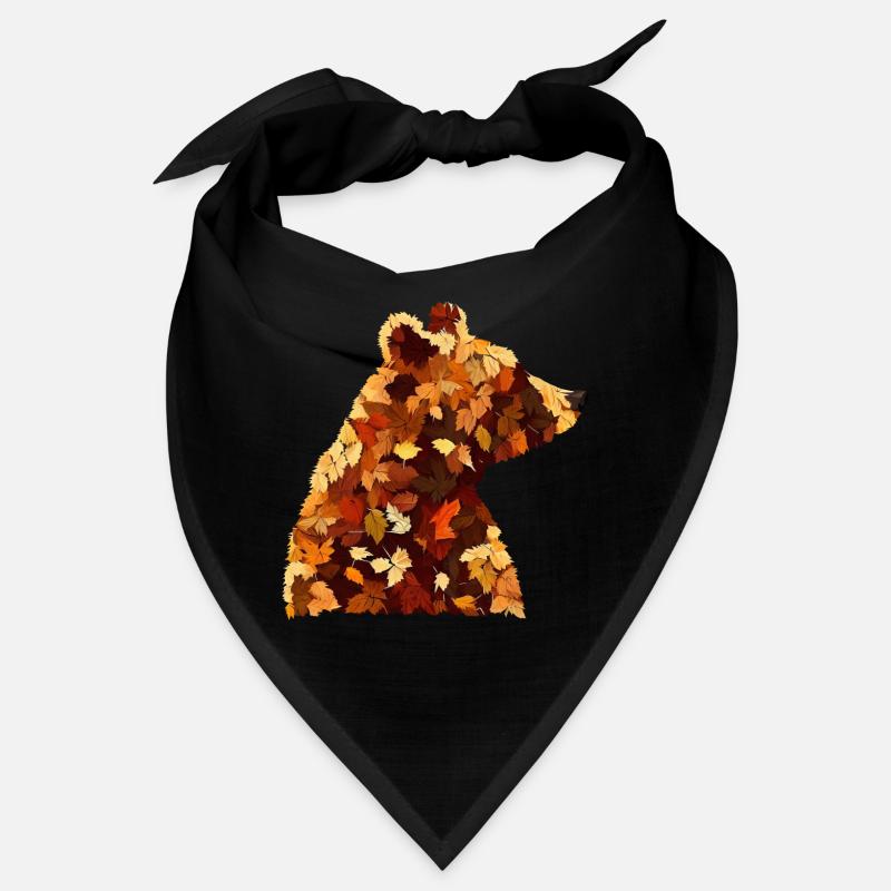 Ours d’automne: conception colorée du feuillage et des feuilles Bandana