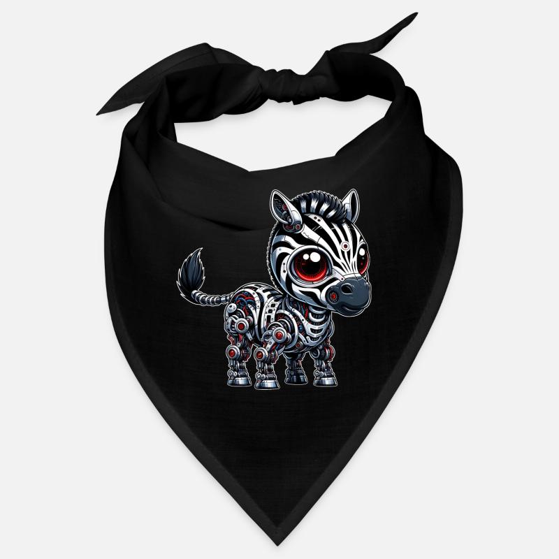 Cyborg Zebra: Robot with Red Eyes Bandana